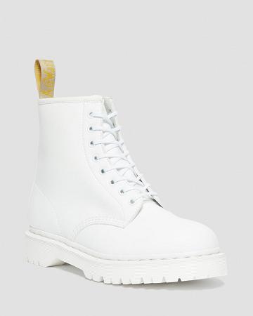 White Men's Dr Martens Vegan 1460 Bex Kemble Mono Platform Boots | CA 565ZUT